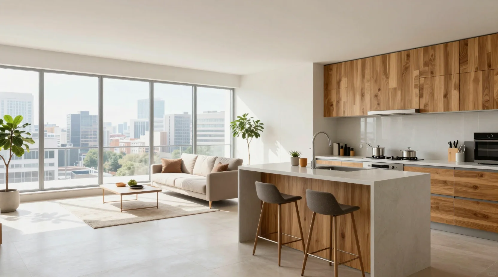 Moderne Wohnung mit offener Wohnküche