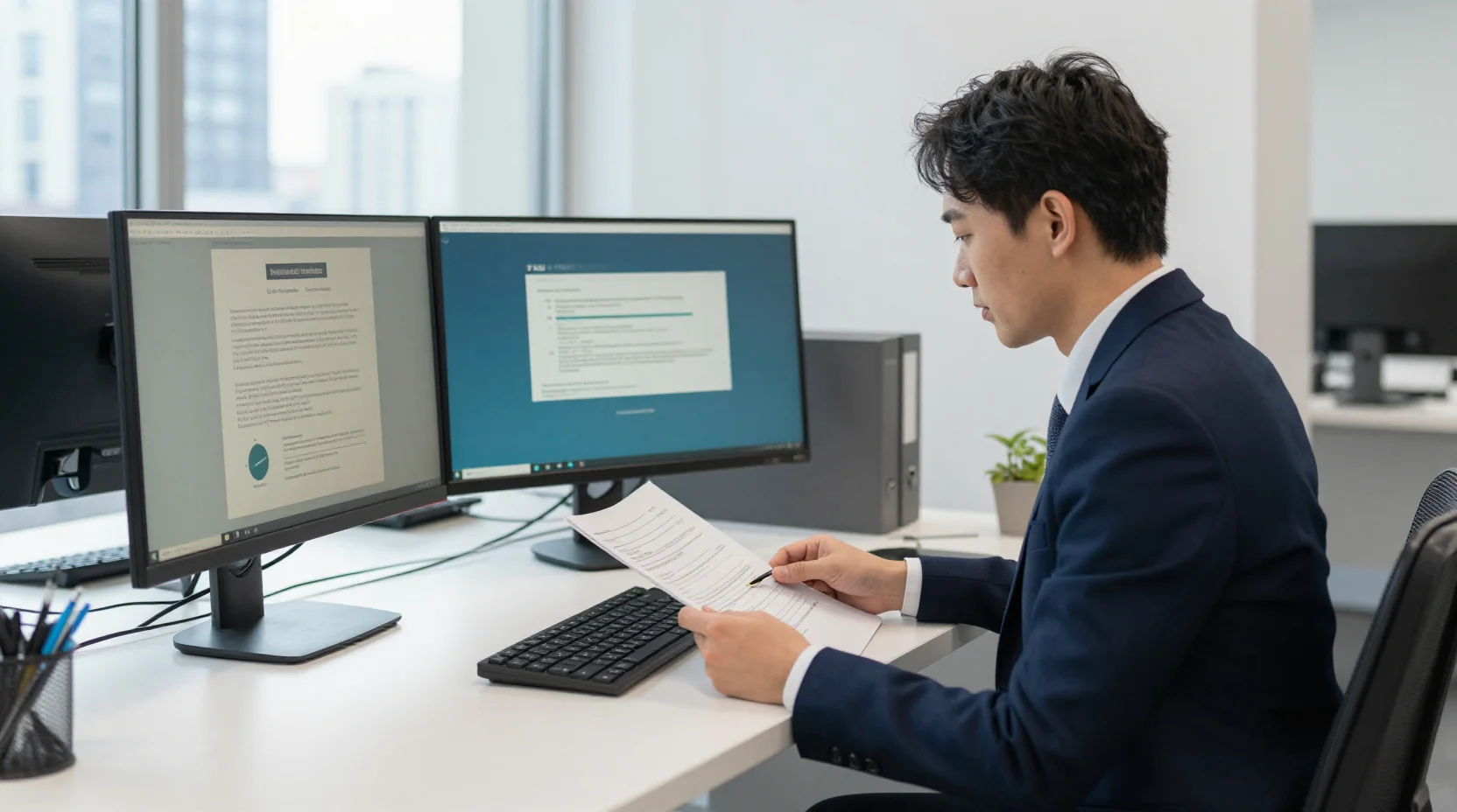 Professionelle Immobilienverwaltung im Büro