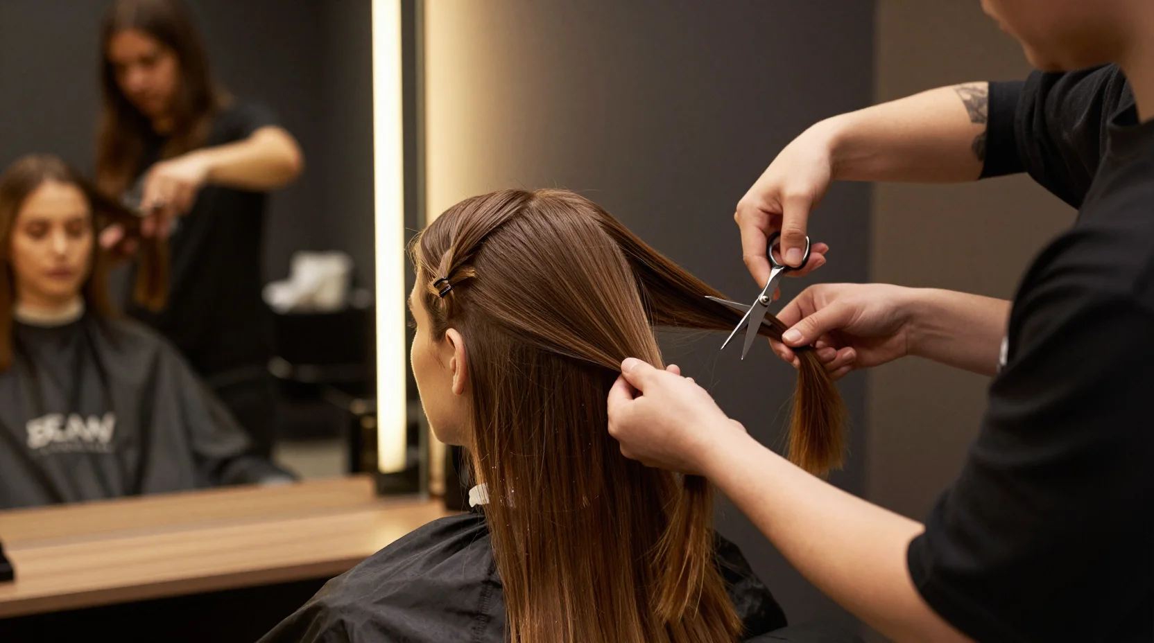 Damenhaarschnitt im Salon