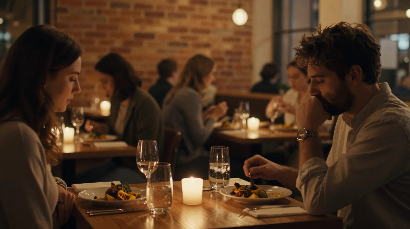 Ambiance conviviale du restaurant en soirée
