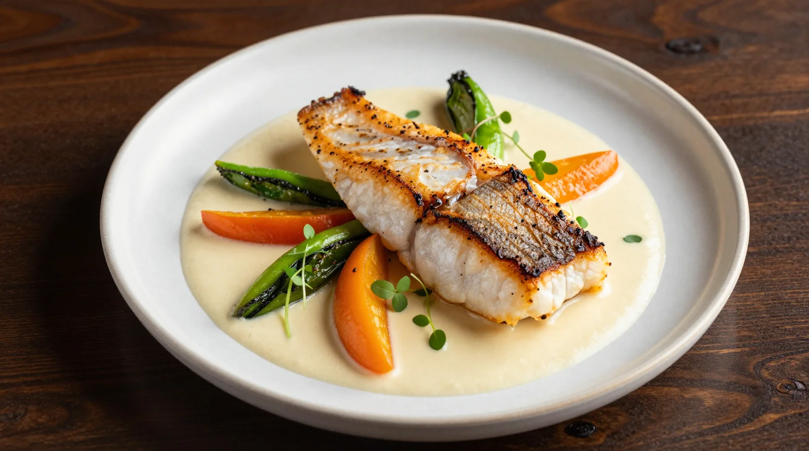 Poisson frais avec légumes de saison