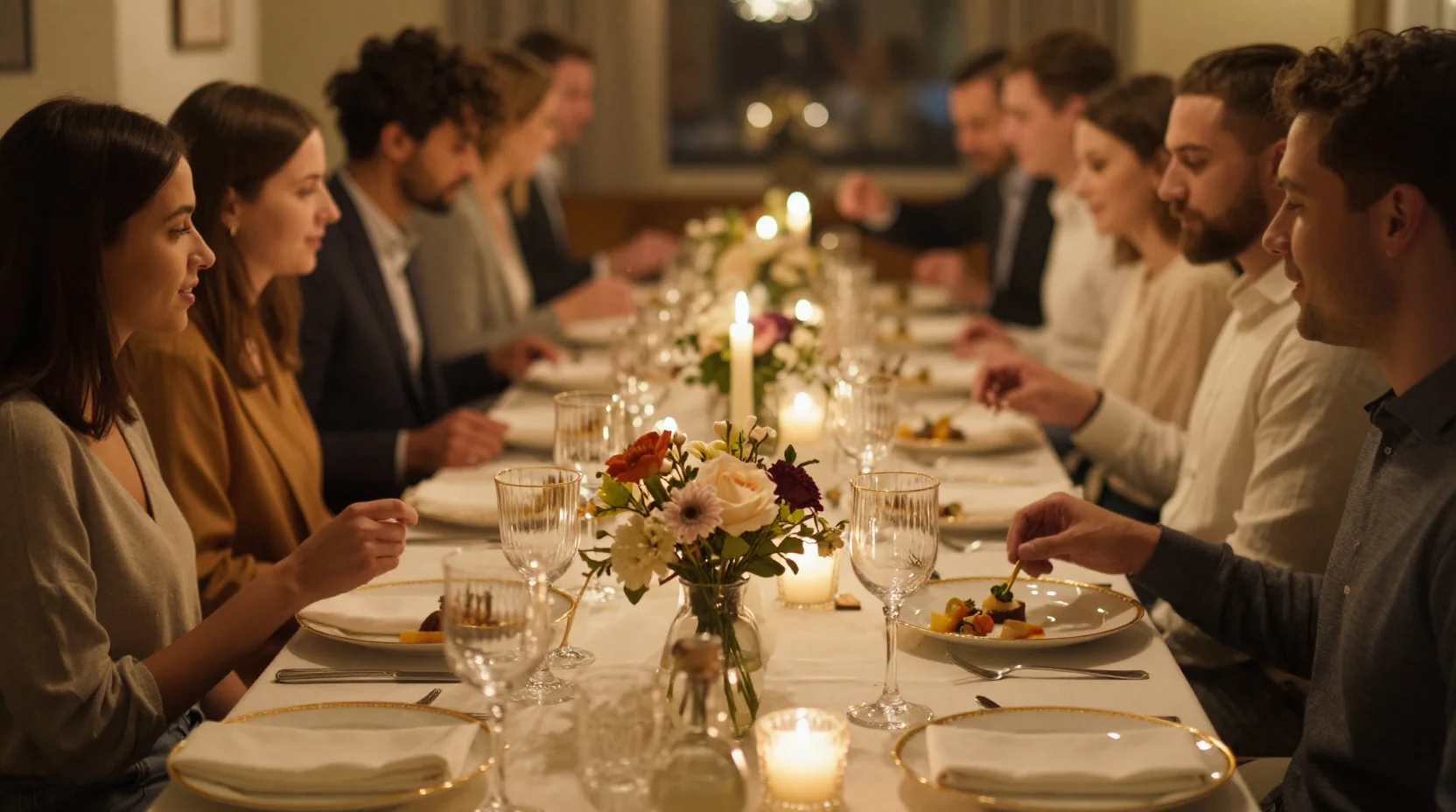 Table dressée pour un événement privé dans un cadre élégant