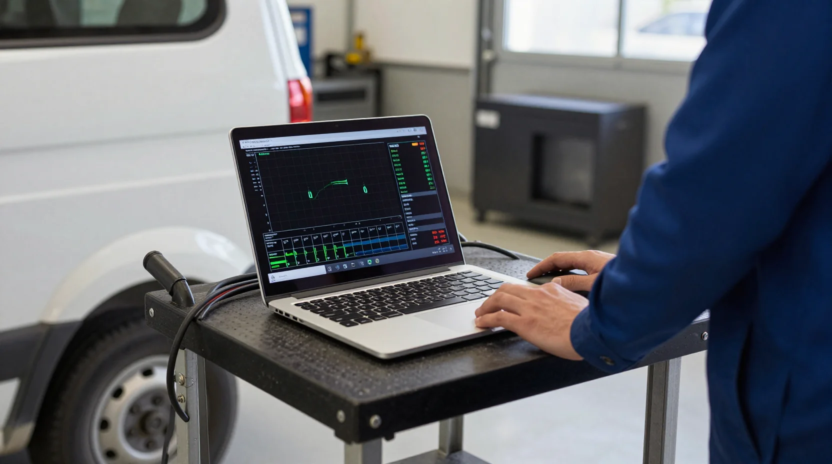 Engine diagnostic in progress on a modern vehicle