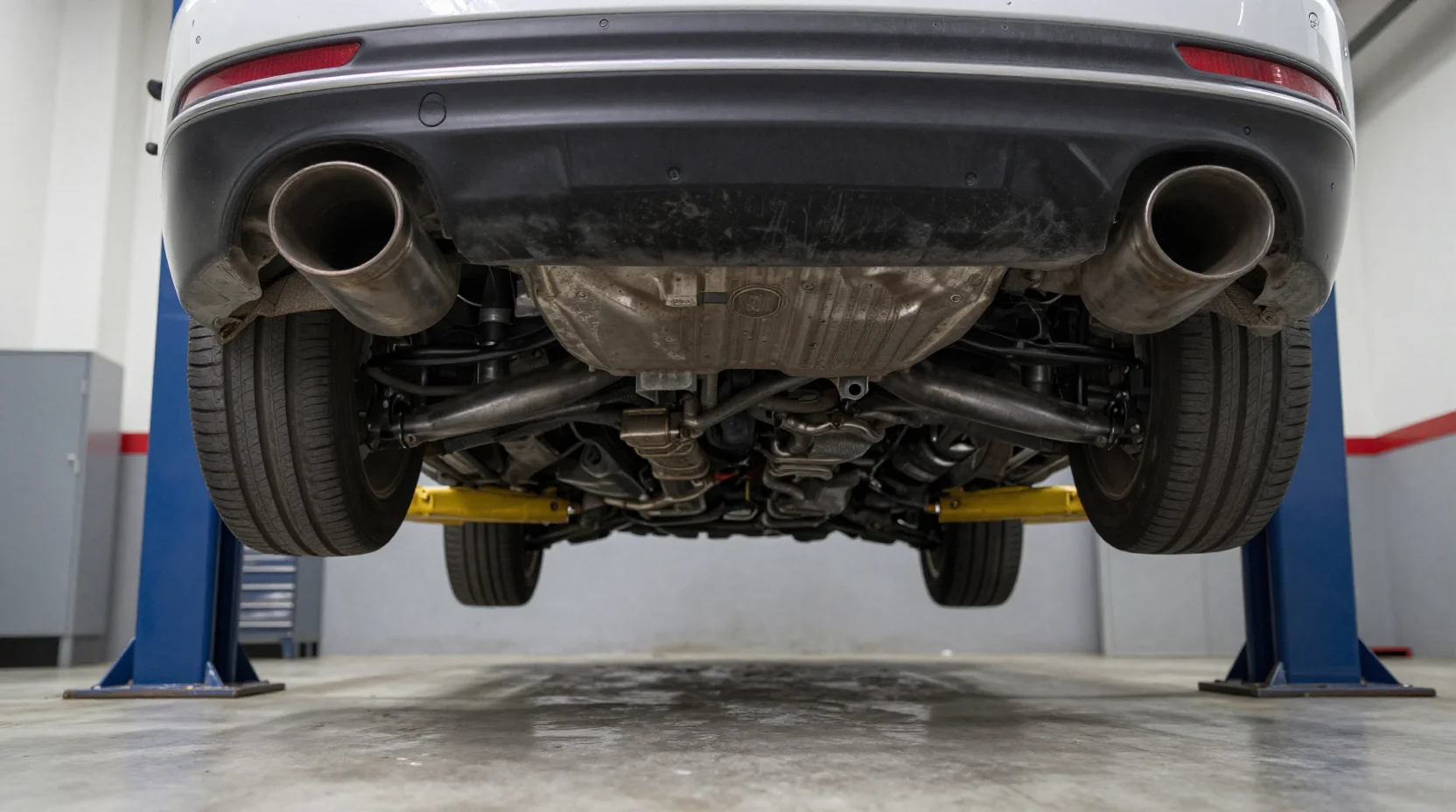 Underbody inspection of a family estate car