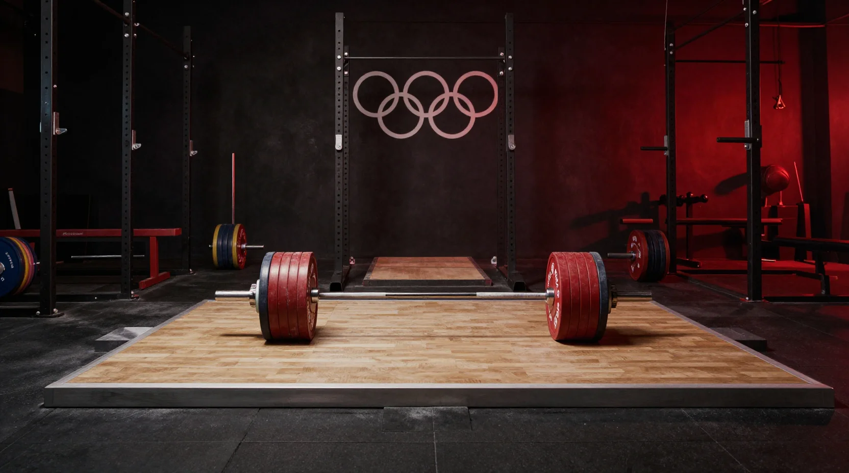 Trainingsbereich mit Langhanteln