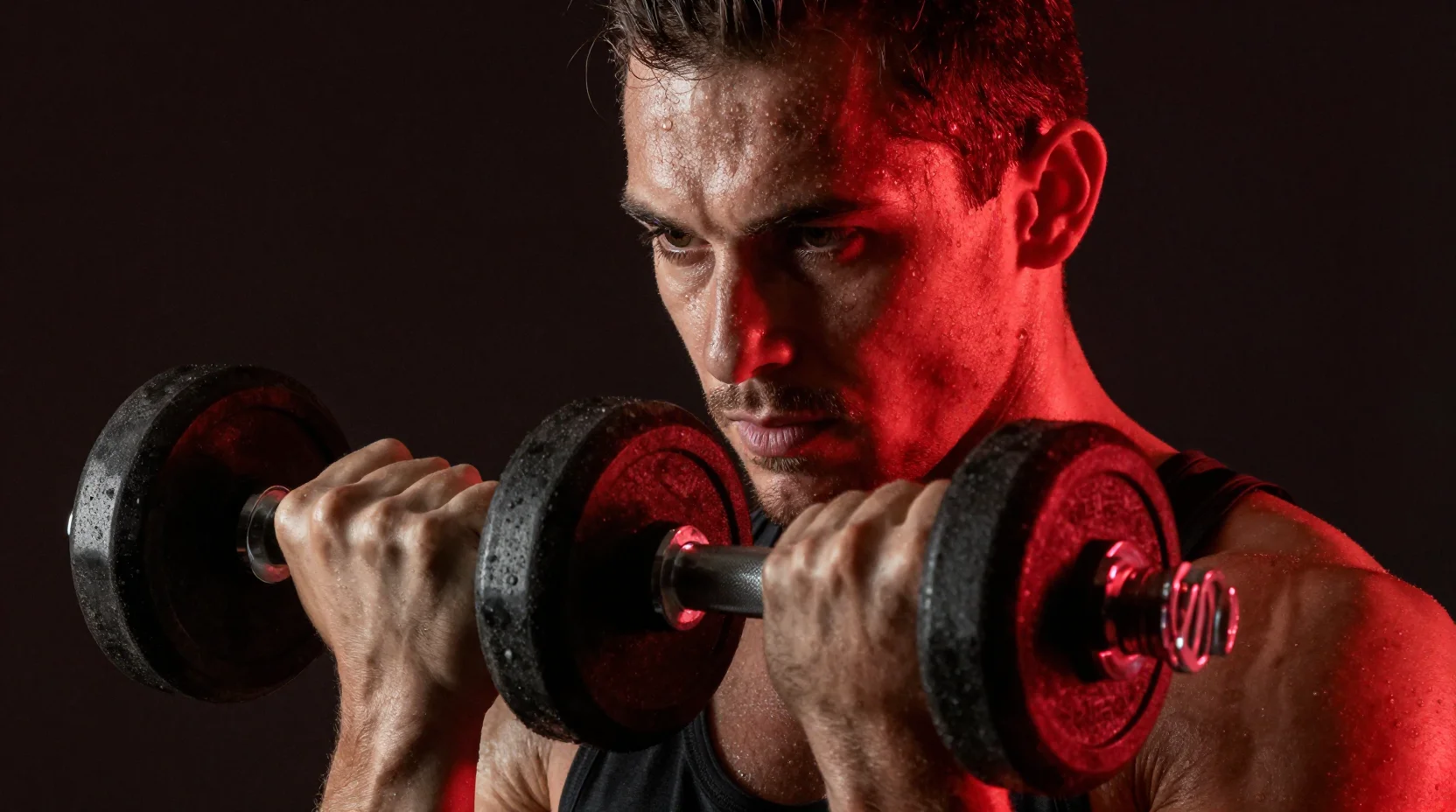 Athlet beim Training mit Kurzhanteln