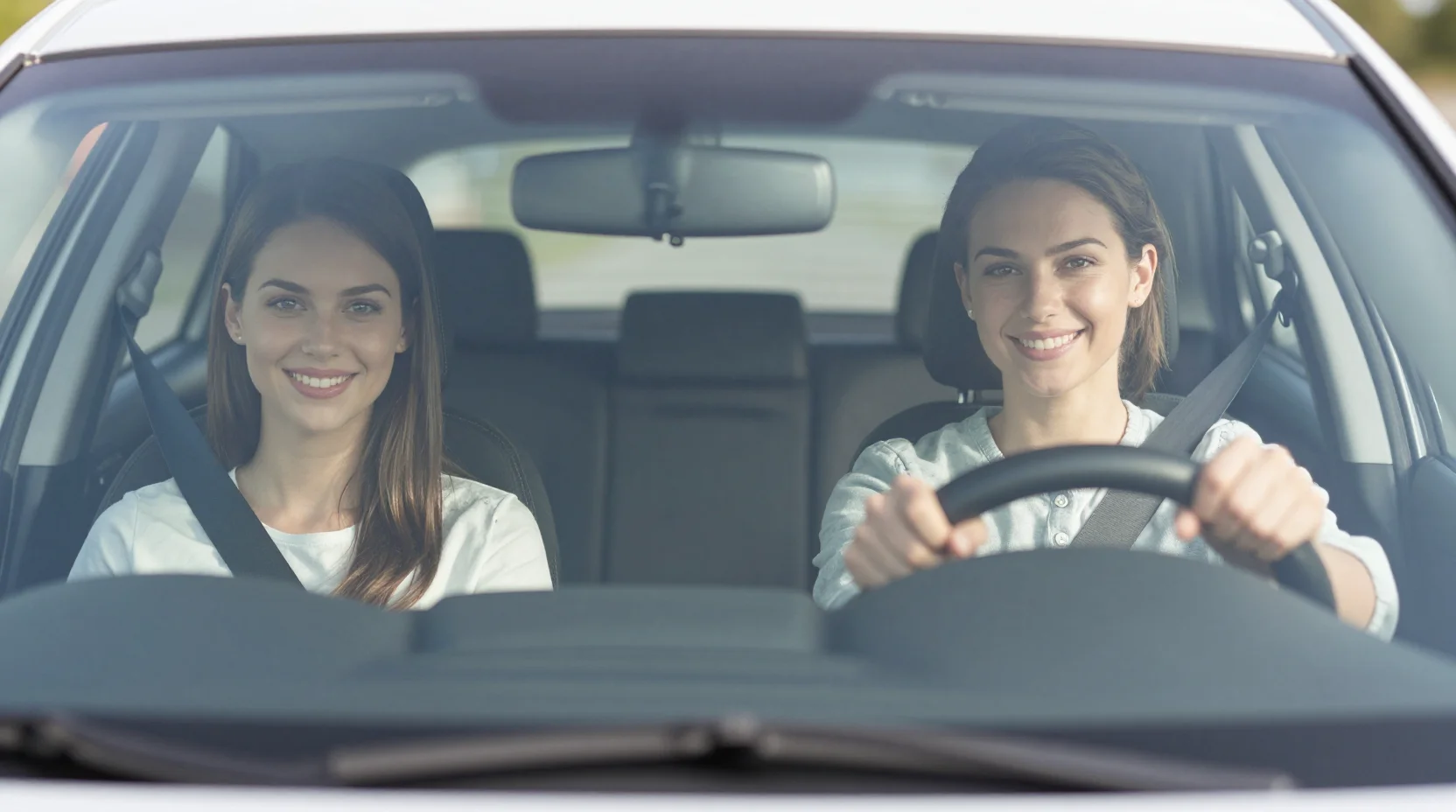 Rijinstructeur die een leerling begeleidt tijdens een rijles