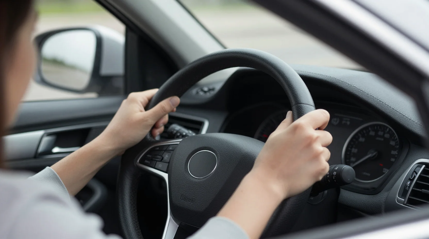 Leerling die rijles krijgt in de auto